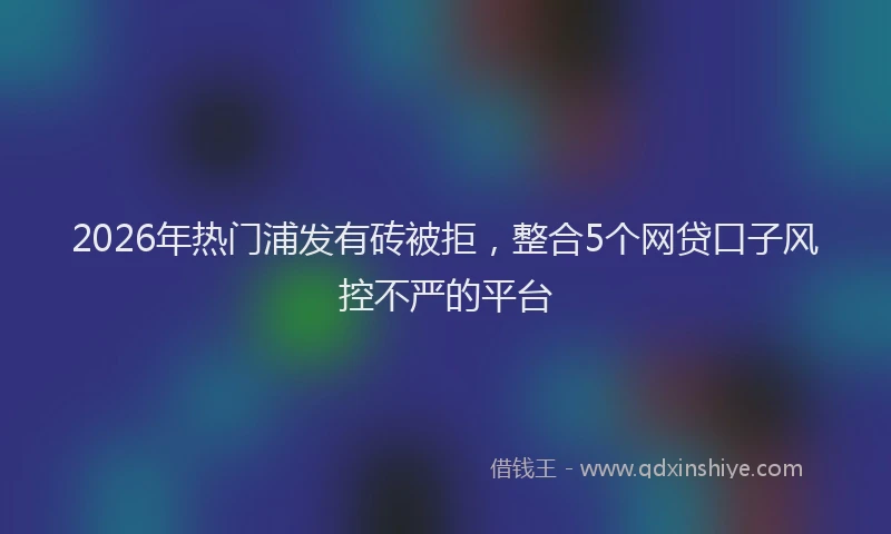 2026年热门浦发有砖被拒，整合5个网贷口子风控不严的平台