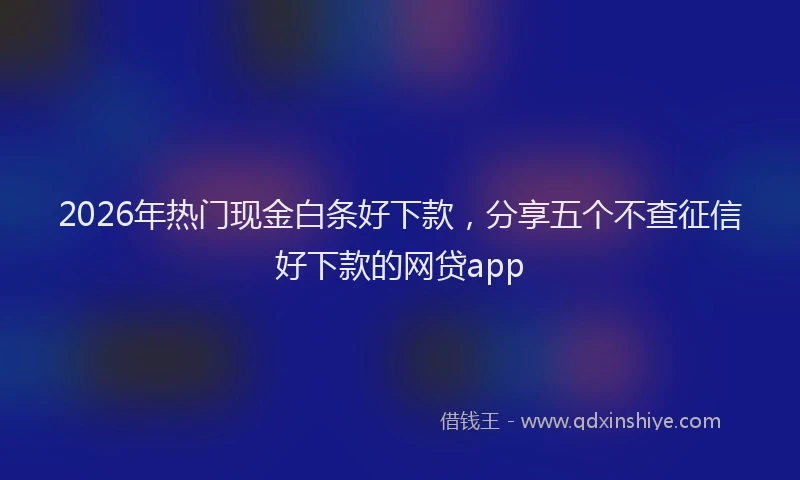 2026年热门现金白条好下款，分享五个不查征信好下款的网贷app