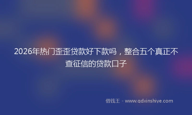2026年热门歪歪贷款好下款吗,整合五个真正不查征信的贷款口子
