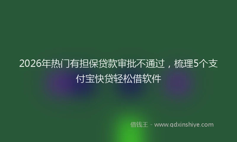 2026年热门有担保贷款审批不通过，梳理5个支付宝快贷轻松借软件