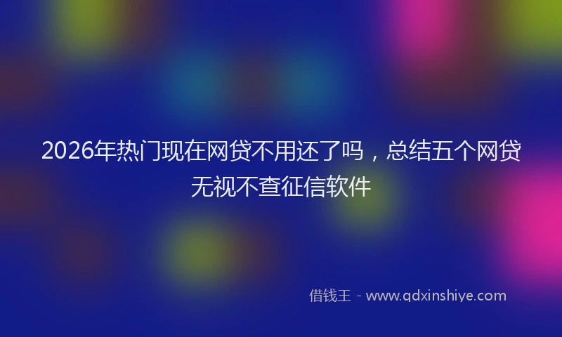 2026年热门现在网贷不用还了吗，总结五个网贷无视不查征信软件