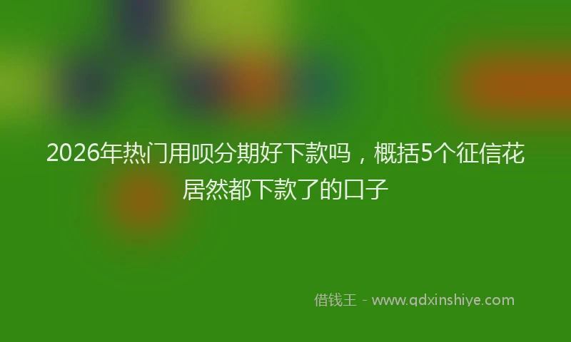 2026年热门用呗分期好下款吗，概括5个征信花居然都下款了的口子