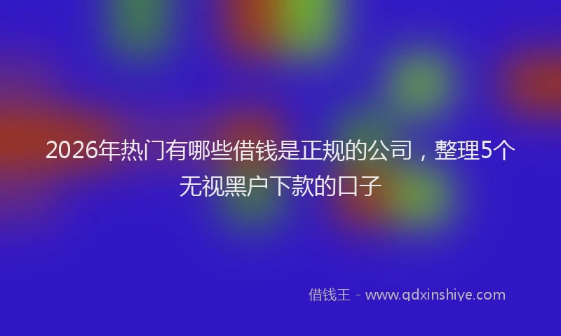 2026年热门有哪些借钱是正规的公司，整理5个无视黑户下款的口子