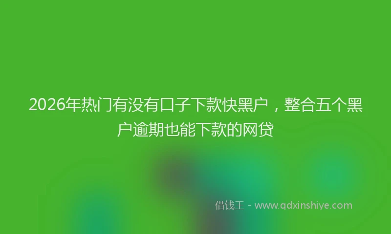 2026年热门有没有口子下款快黑户,整合五个黑户逾期也能下款的网贷