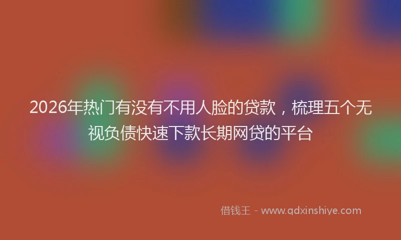 2026年热门有没有不用人脸的贷款，梳理五个无视负债快速下款长期网贷的平台
