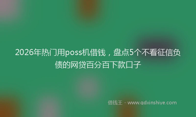 2026年热门用poss机借钱，盘点5个不看征信负债的网贷百分百下款口子