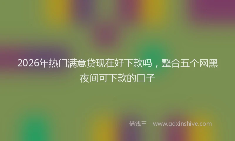 2026年热门满意贷现在好下款吗，整合五个网黑夜间可下款的口子