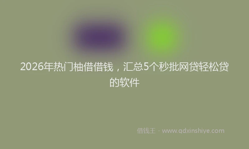 2026年热门柚借借钱，汇总5个秒批网贷轻松贷的软件