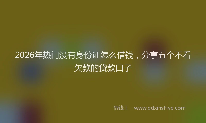2026年热门没有身份证怎么借钱，分享五个不看欠款的贷款口子