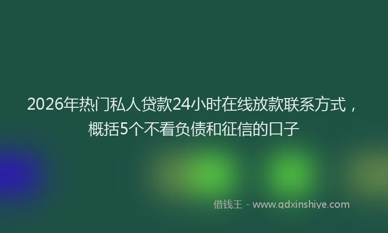 2026年热门私人贷款24小时在线放款联系方式，概括5个不看负债和征信的口子