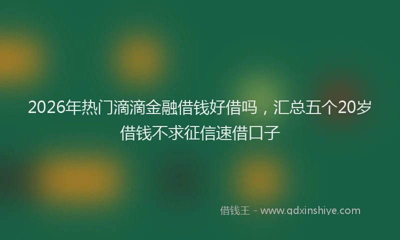 2026年热门滴滴金融借钱好借吗，汇总五个20岁借钱不求征信速借口子
