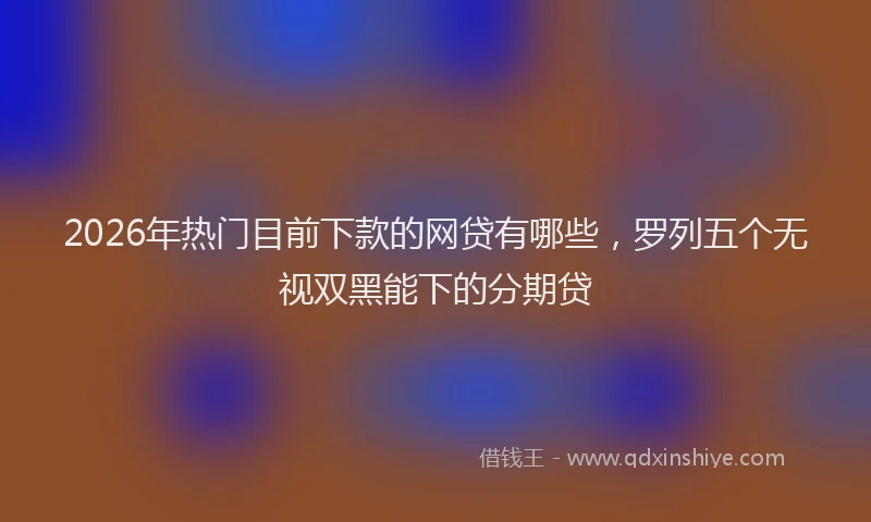 2026年热门目前下款的网贷有哪些，罗列五个无视双黑能下的分期贷