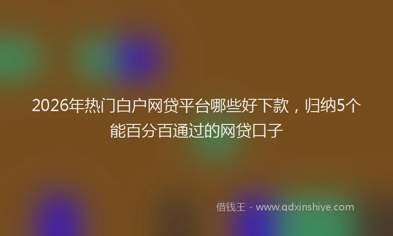 2026年热门白户网贷平台哪些好下款,归纳5个能百分百通过的网贷口子
