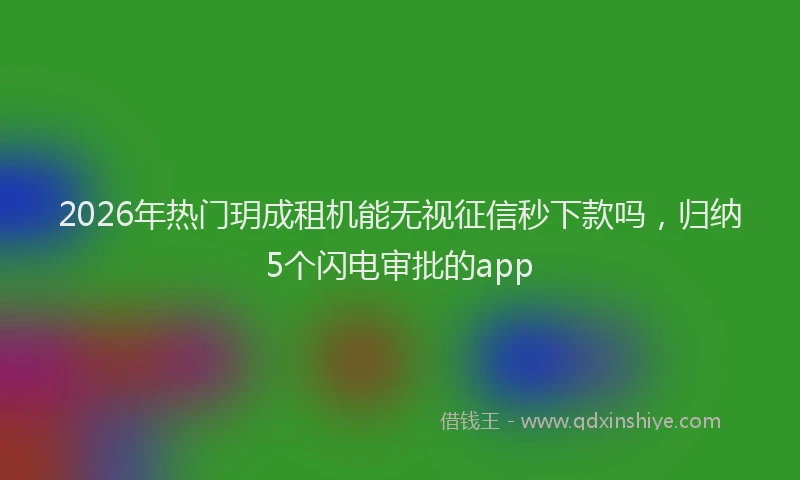 2026年热门玥成租机能无视征信秒下款吗，归纳5个闪电审批的app