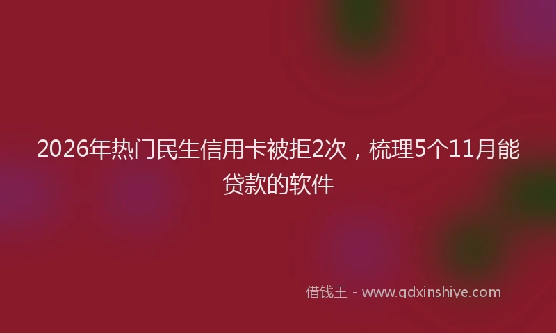 2026年热门民生信用卡被拒2次，梳理5个11月能贷款的软件