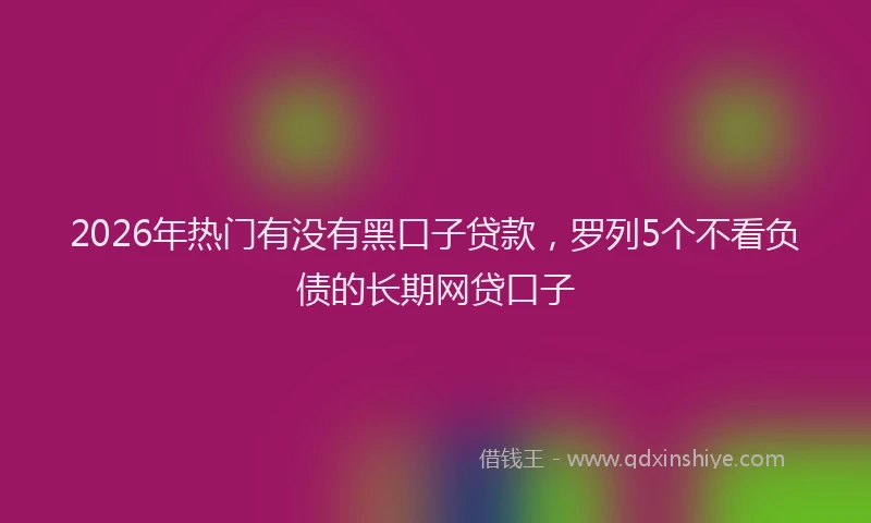 2026年热门有没有黑口子贷款，罗列5个不看负债的长期网贷口子