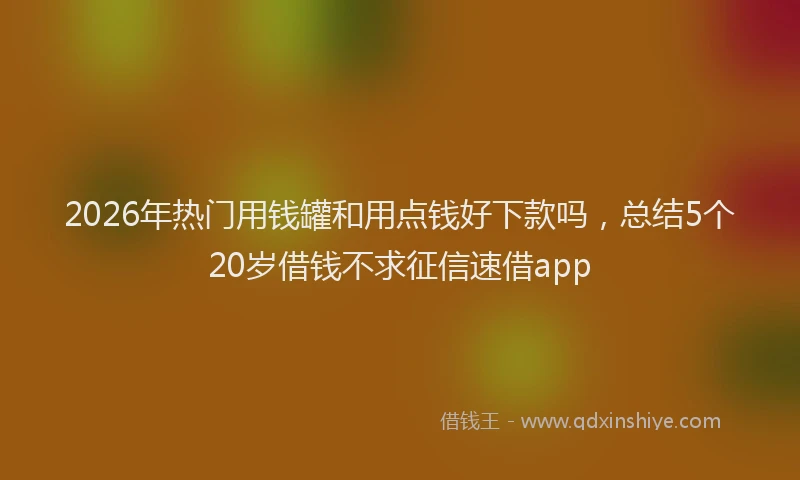 2026年热门用钱罐和用点钱好下款吗，总结5个20岁借钱不求征信速借app