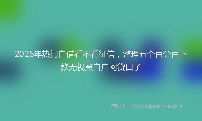 2026年热门白借看不看征信，整理五个百分百下款无视黑白户网贷口子