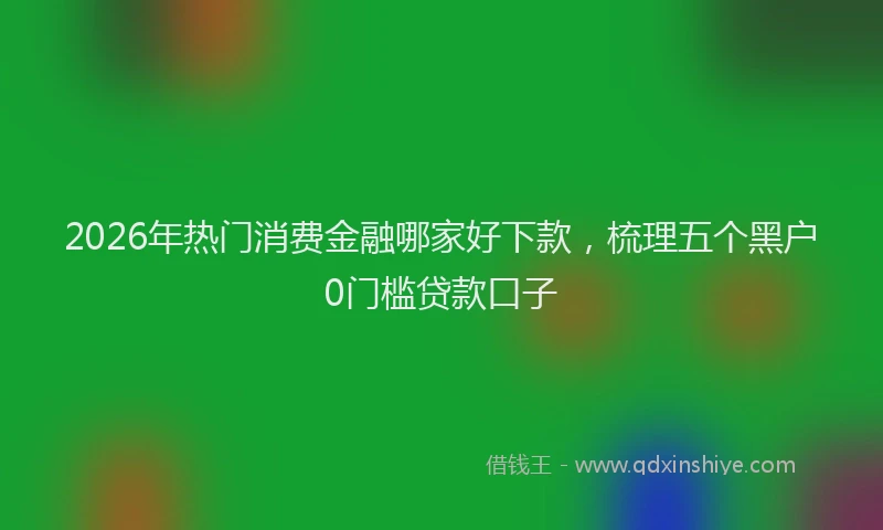 2026年热门消费金融哪家好下款，梳理五个黑户0门槛贷款口子