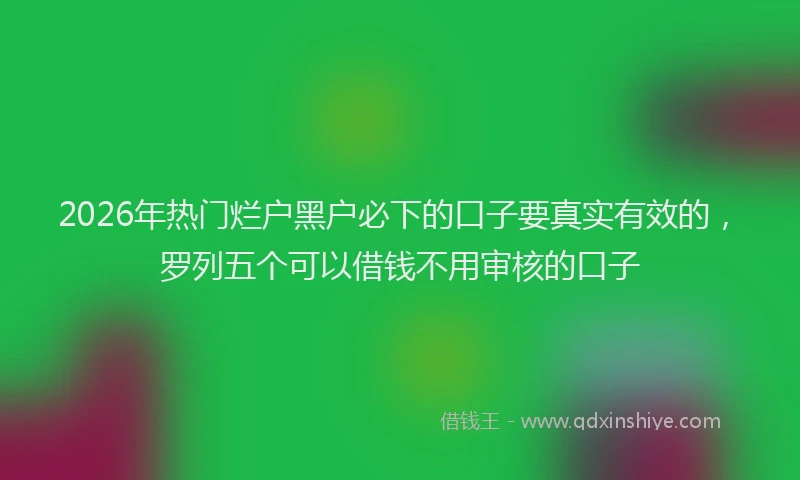 2026年热门烂户黑户必下的口子要真实有效的，罗列五个可以借钱不用审核的口子