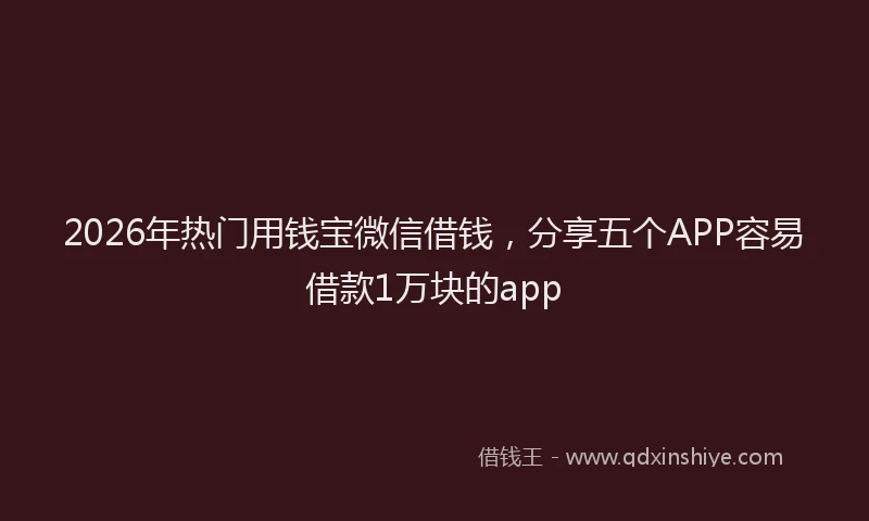 2026年热门用钱宝微信借钱，分享五个APP容易借款1万块的app