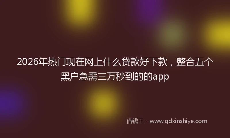 2026年热门现在网上什么贷款好下款，整合五个黑户急需三万秒到的的app