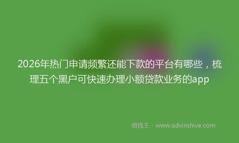 2026年热门申请频繁还能下款的平台有哪些，梳理五个黑户可快速办理小额贷款业务的app