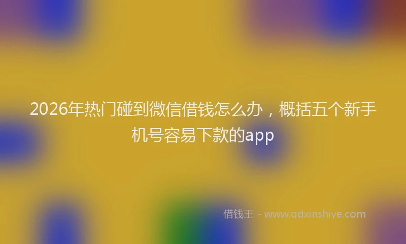 2026年热门碰到微信借钱怎么办，概括五个新手机号容易下款的app