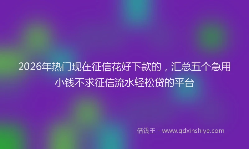 2026年热门现在征信花好下款的，汇总五个急用小钱不求征信流水轻松贷的平台