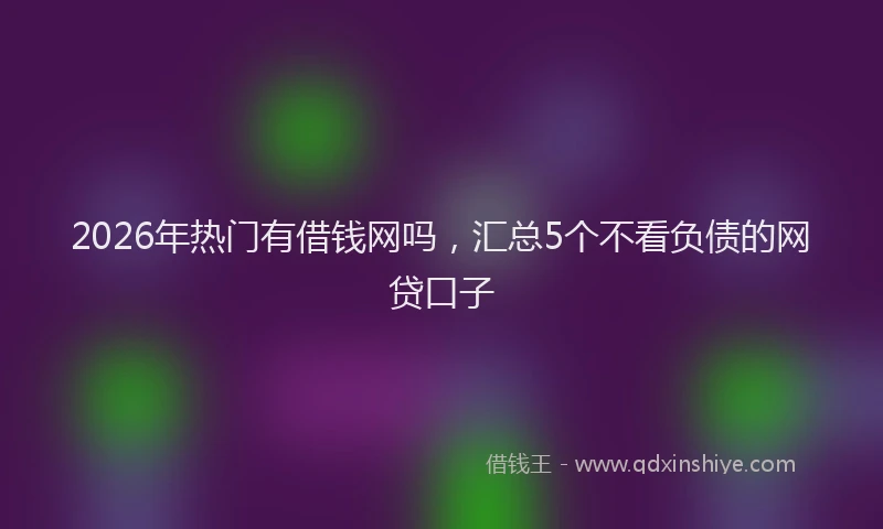 2026年热门有借钱网吗，汇总5个不看负债的网贷口子
