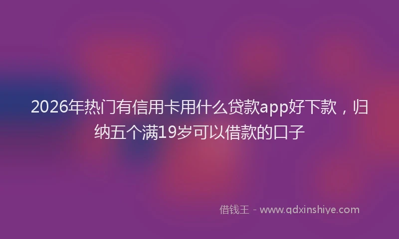 2026年热门有信用卡用什么贷款app好下款，归纳五个满19岁可以借款的口子