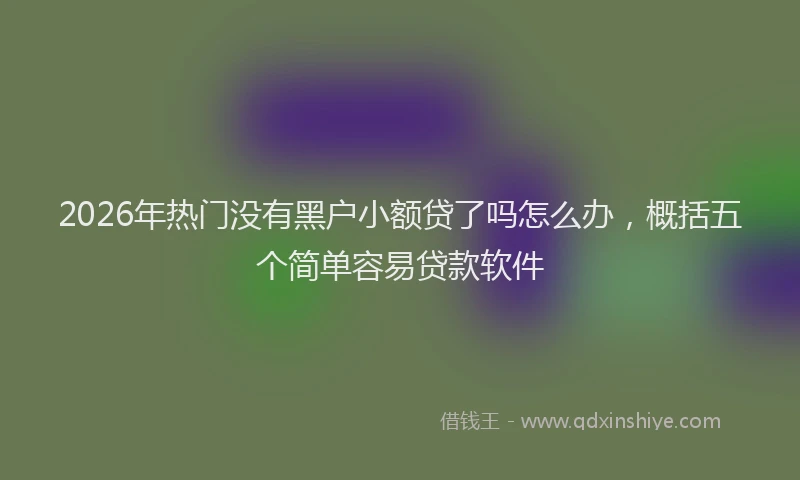 2026年热门没有黑户小额贷了吗怎么办，概括五个简单容易贷款软件
