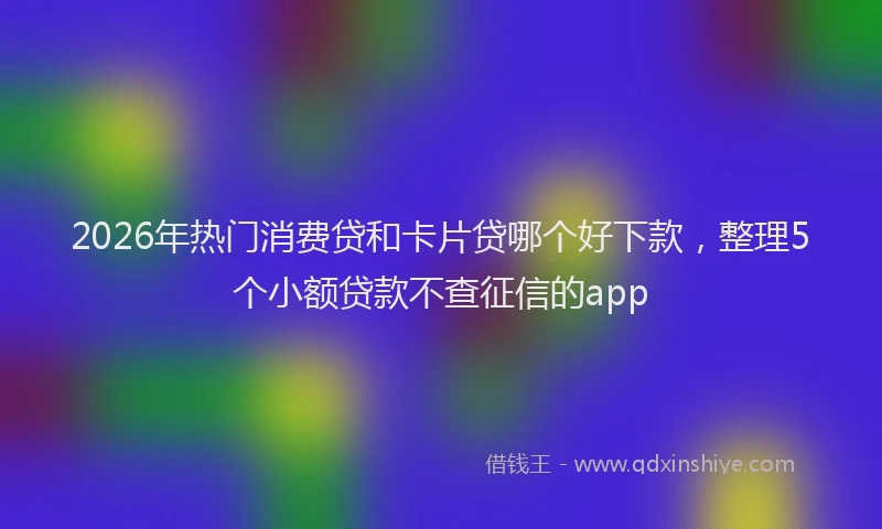 2026年热门消费贷和卡片贷哪个好下款，整理5个小额贷款不查征信的app