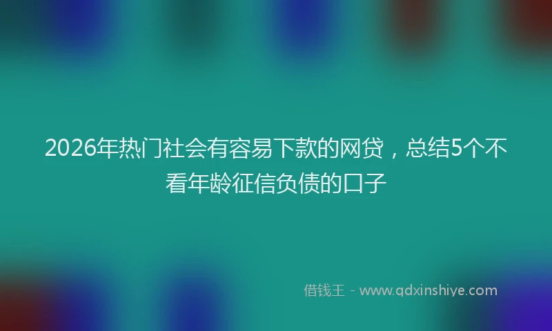 2026年热门社会有容易下款的网贷，总结5个不看年龄征信负债的口子