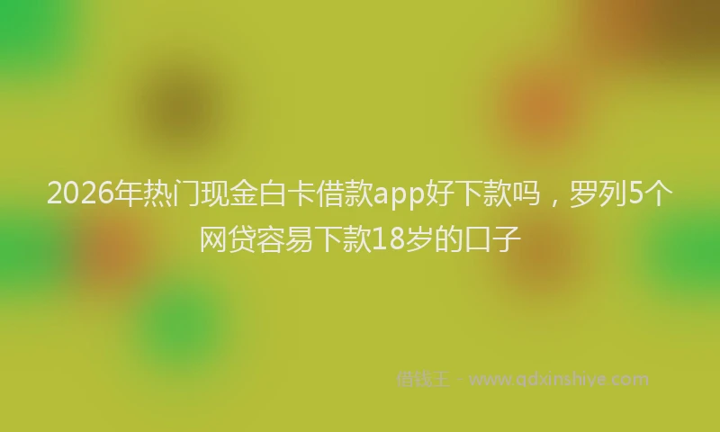2026年热门现金白卡借款app好下款吗，罗列5个网贷容易下款18岁的口子