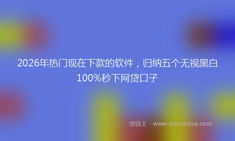 2026年热门现在下款的软件，归纳五个无视黑白100%秒下网贷口子