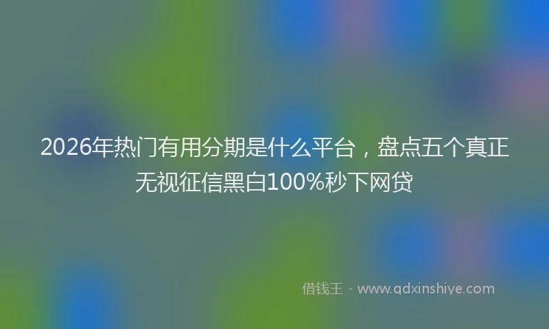 2026年热门有用分期是什么平台，盘点五个真正无视征信黑白100%秒下网贷