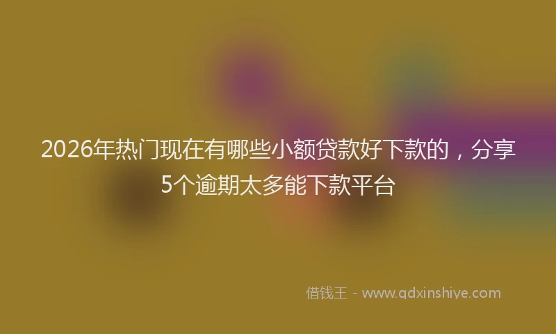 2026年热门现在有哪些小额贷款好下款的，分享5个逾期太多能下款平台