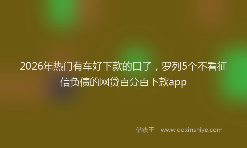 2026年热门有车好下款的口子，罗列5个不看征信负债的网贷百分百下款app