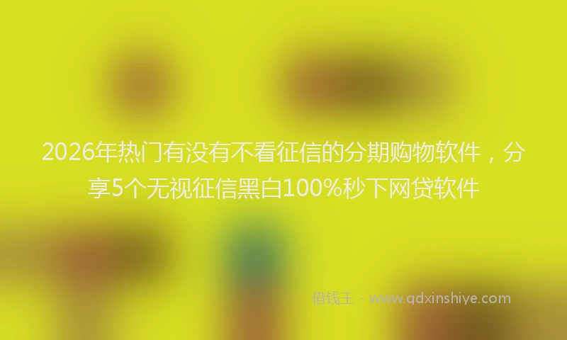 2026年热门有没有不看征信的分期购物软件，分享5个无视征信黑白100%秒下网贷软件