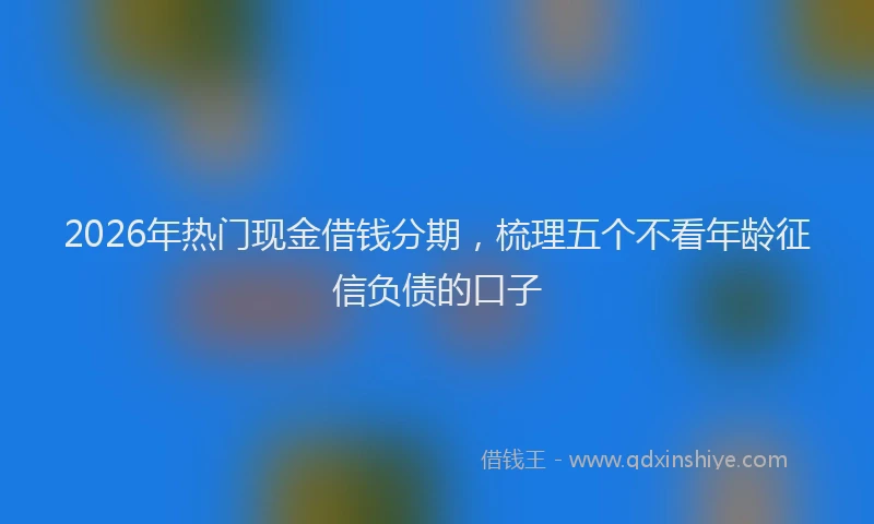 2026年热门现金借钱分期，梳理五个不看年龄征信负债的口子