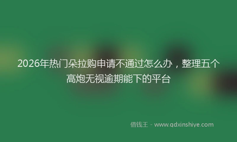 2026年热门朵拉购申请不通过怎么办，整理五个高炮无视逾期能下的平台