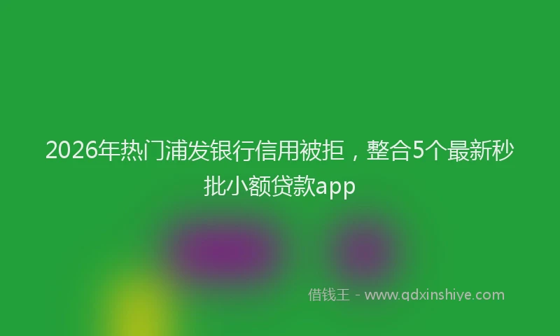 2026年热门浦发银行信用被拒，整合5个最新秒批小额贷款app