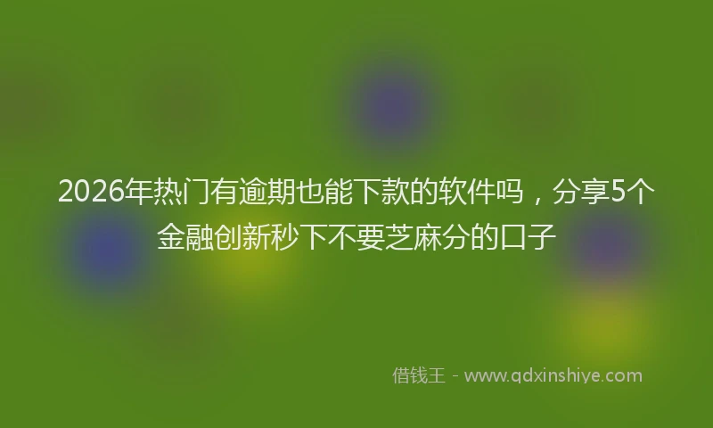 2026年热门有逾期也能下款的软件吗，分享5个金融创新秒下不要芝麻分的口子
