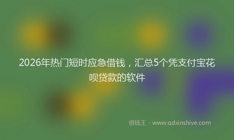 2026年热门短时应急借钱，汇总5个凭支付宝花呗贷款的软件