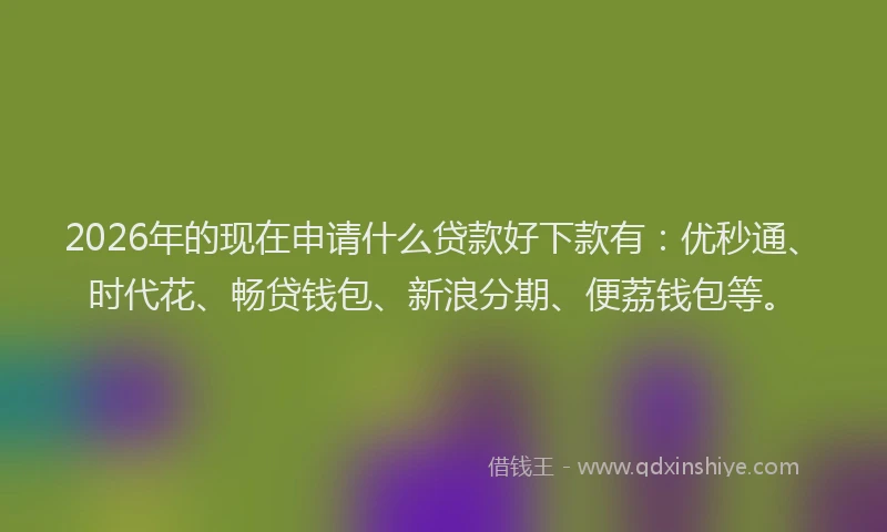 2026年的现在申请什么贷款好下款有：优秒通、时代花、畅贷钱包、新浪分期、便荔钱包等。