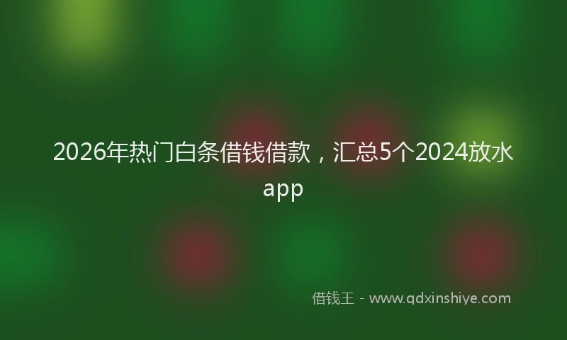 2026年热门白条借钱借款，汇总5个2024放水app