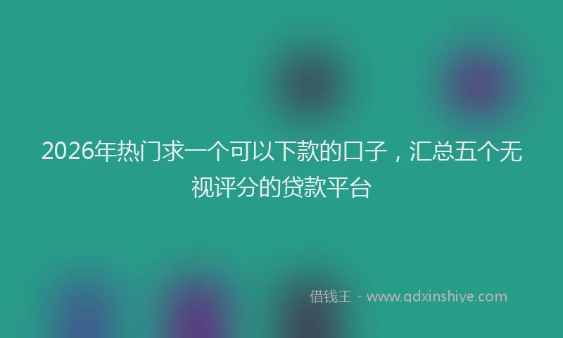 2026年热门求一个可以下款的口子，汇总五个无视评分的贷款平台
