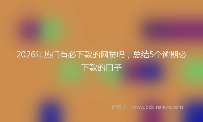 2026年热门有必下款的网贷吗，总结5个逾期必下款的口子