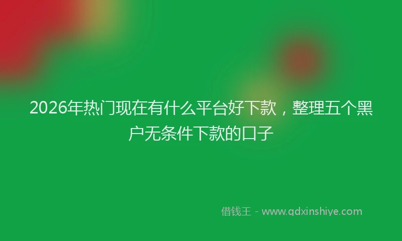 2026年热门现在有什么平台好下款，整理五个黑户无条件下款的口子
